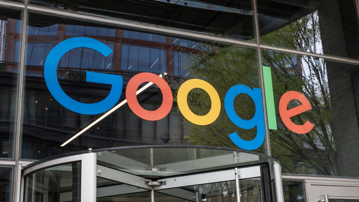 google logo on office window