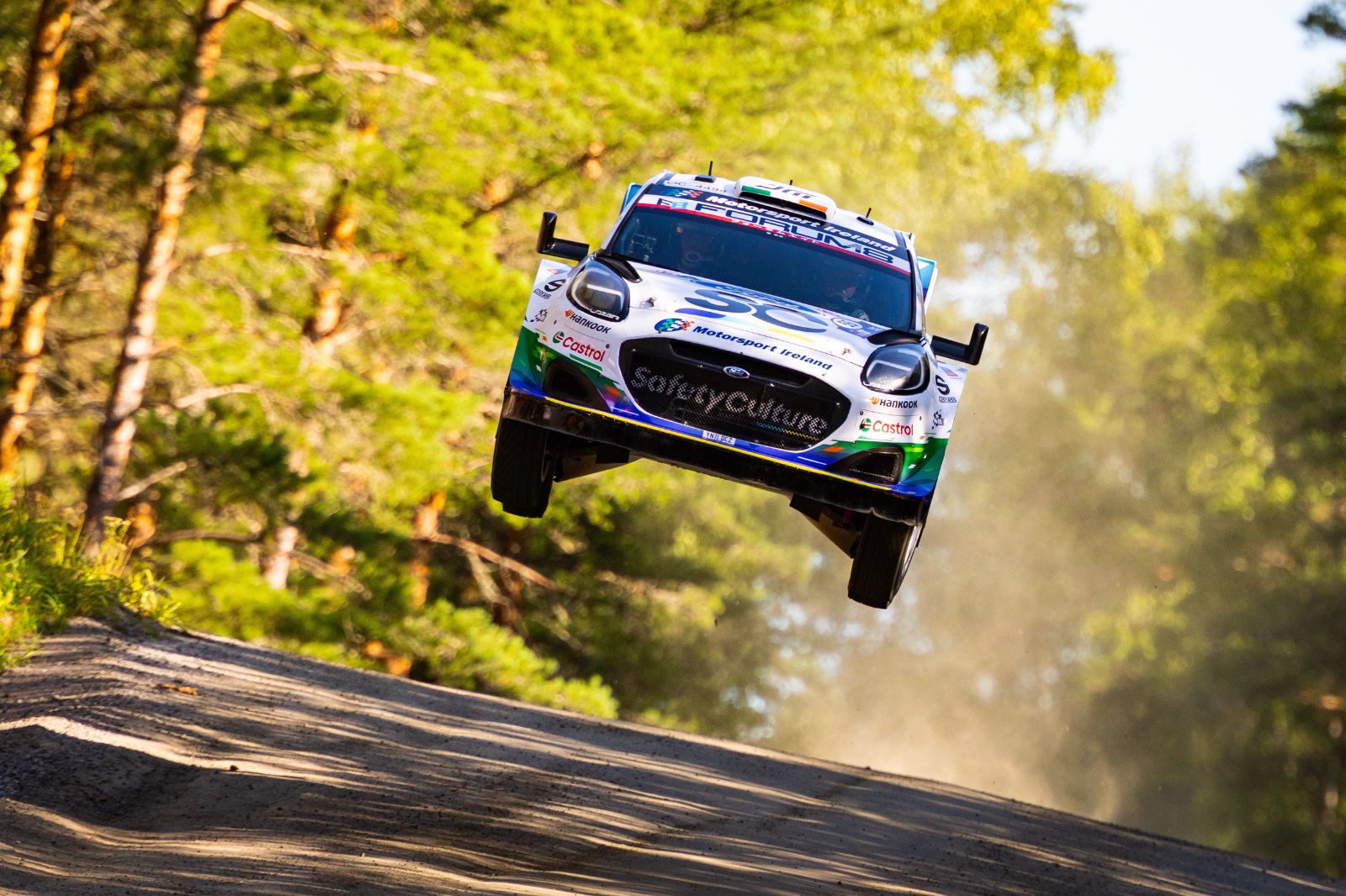 JYVASKYLA, FINLAND - JULY 30: Josh McErlean of Ireland and M-Sport Ford World Rally Team, competes in his Ford Puma WRC Rally1 during Rally Finland, Round 10 of the 2026 FIA World Rally Championship on July 30, 2026 in Jyvaskyla, Finland.