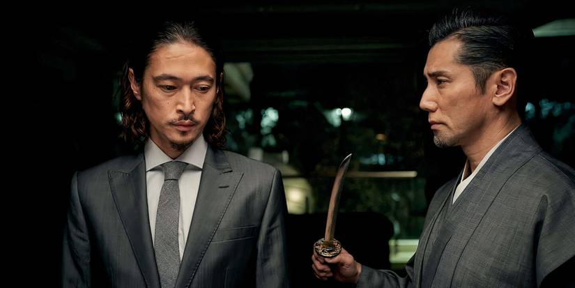 Yōsuke Kubozuka and Masahiro Motoki in 'Giri/Haji'