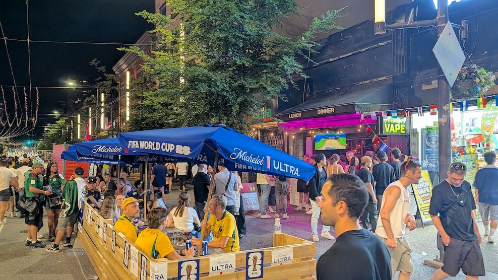 granville street pedestrian zone vancouver night fifa world cup june 13 2026