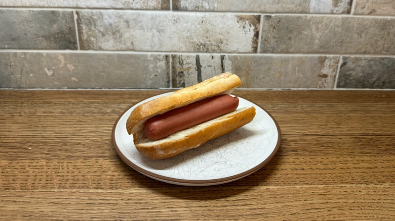 Greenlite gluten-free baguette used as a hot dog bun