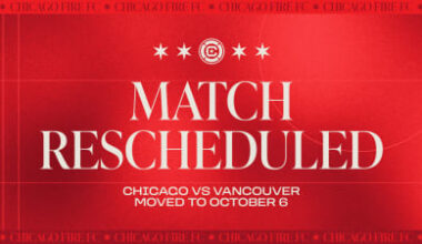 Chicago Fire vs. Vancouver Whitecaps rescheduled due to air quality conditions