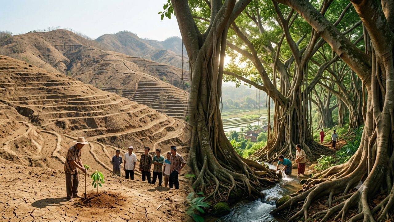 How planting 11,000 banyan and ficus trees transformed Wonogiri's hills
