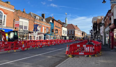 Part of high street closes to cars for three weeks