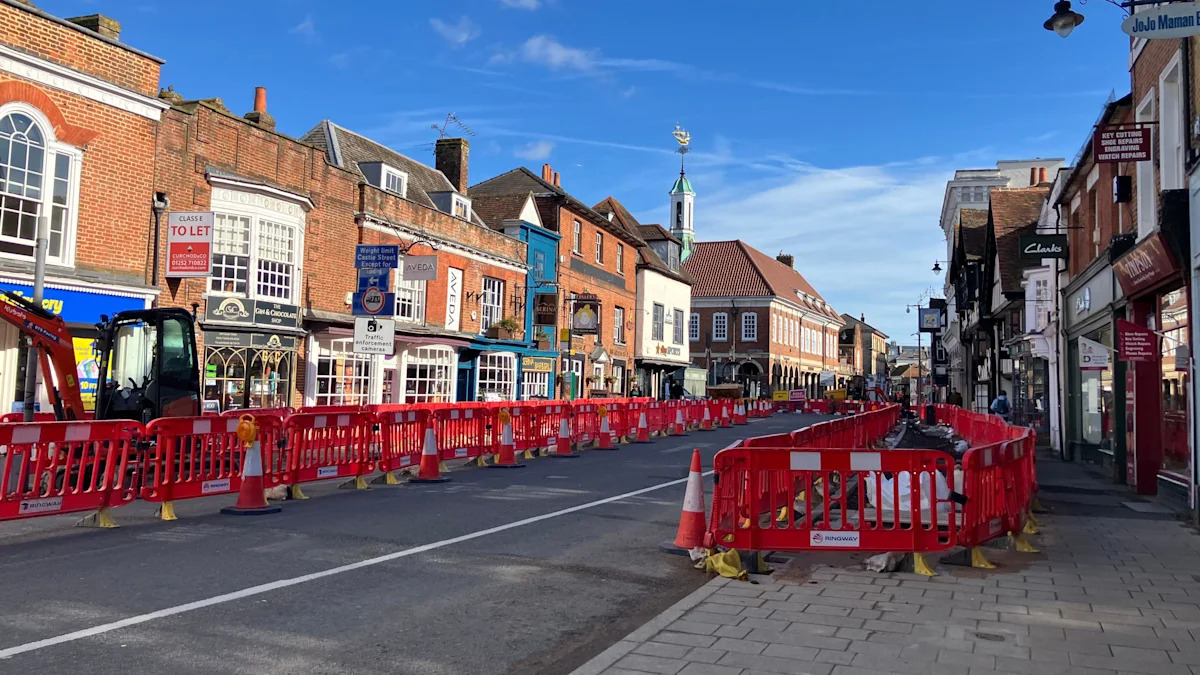 Part of high street closes to cars for three weeks