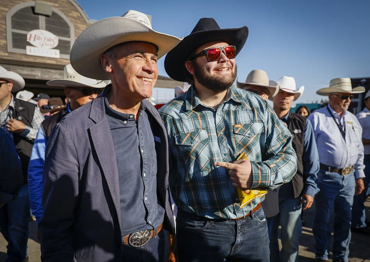'It's looking good': Carney chats pipelines while mingling at Calgary Stampede