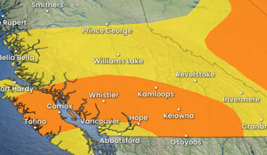 Rare thunderstorm risk for Vancouver, with heavy rain and large hail