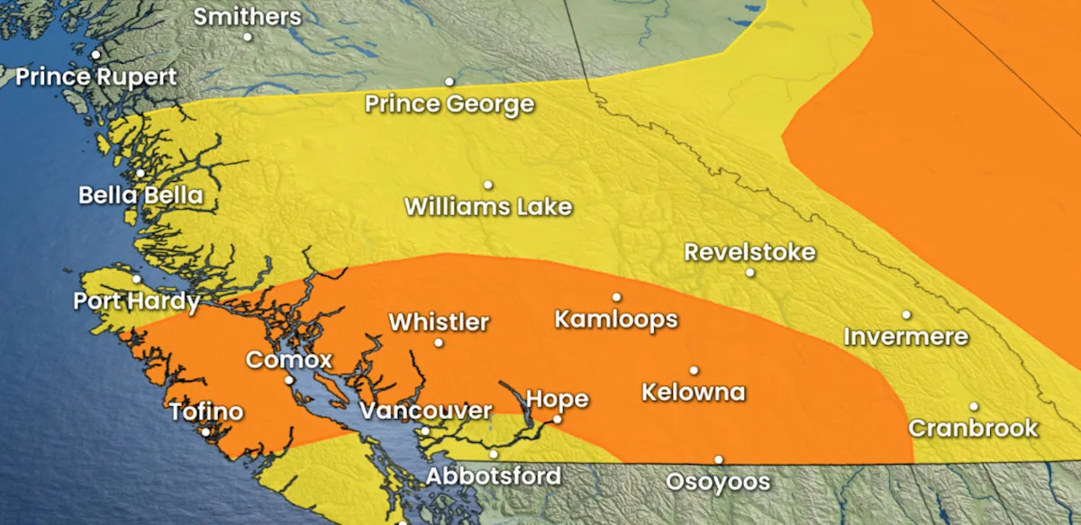 Rare thunderstorm risk for Vancouver, with heavy rain and large hail