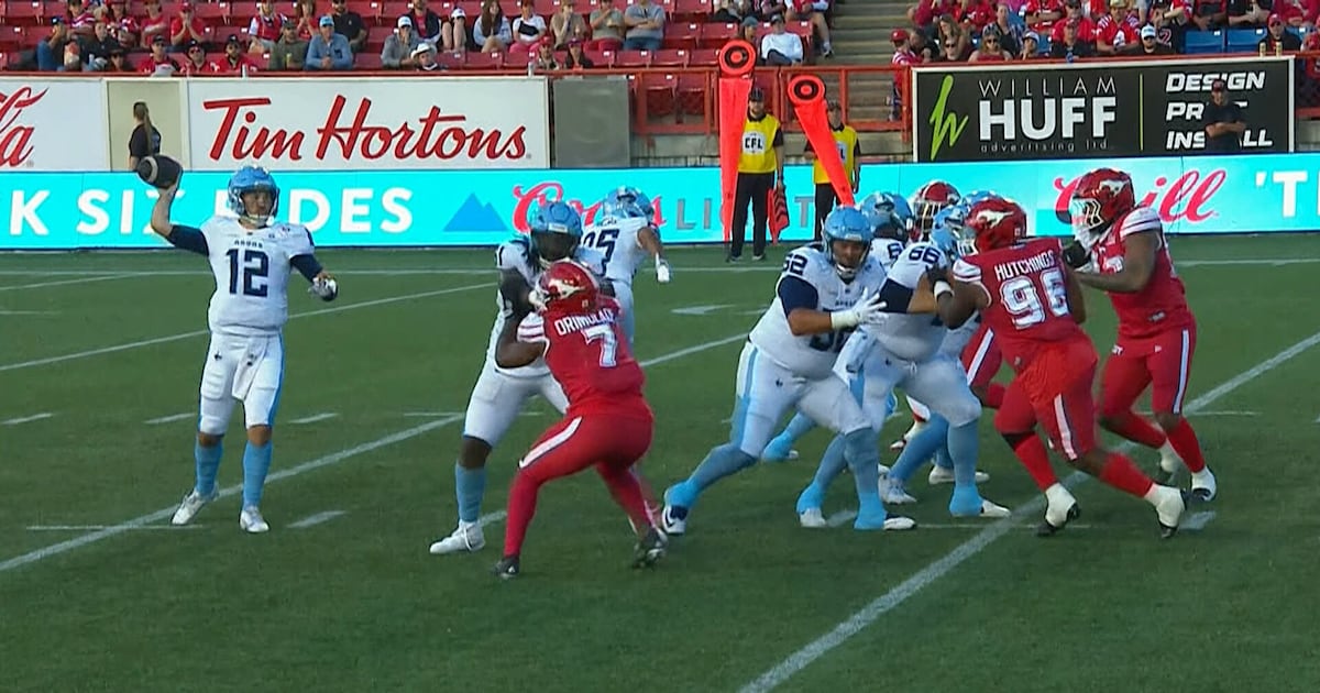 Kelly tosses another touchdown to Polk to cut into Calgary's lead – TSN