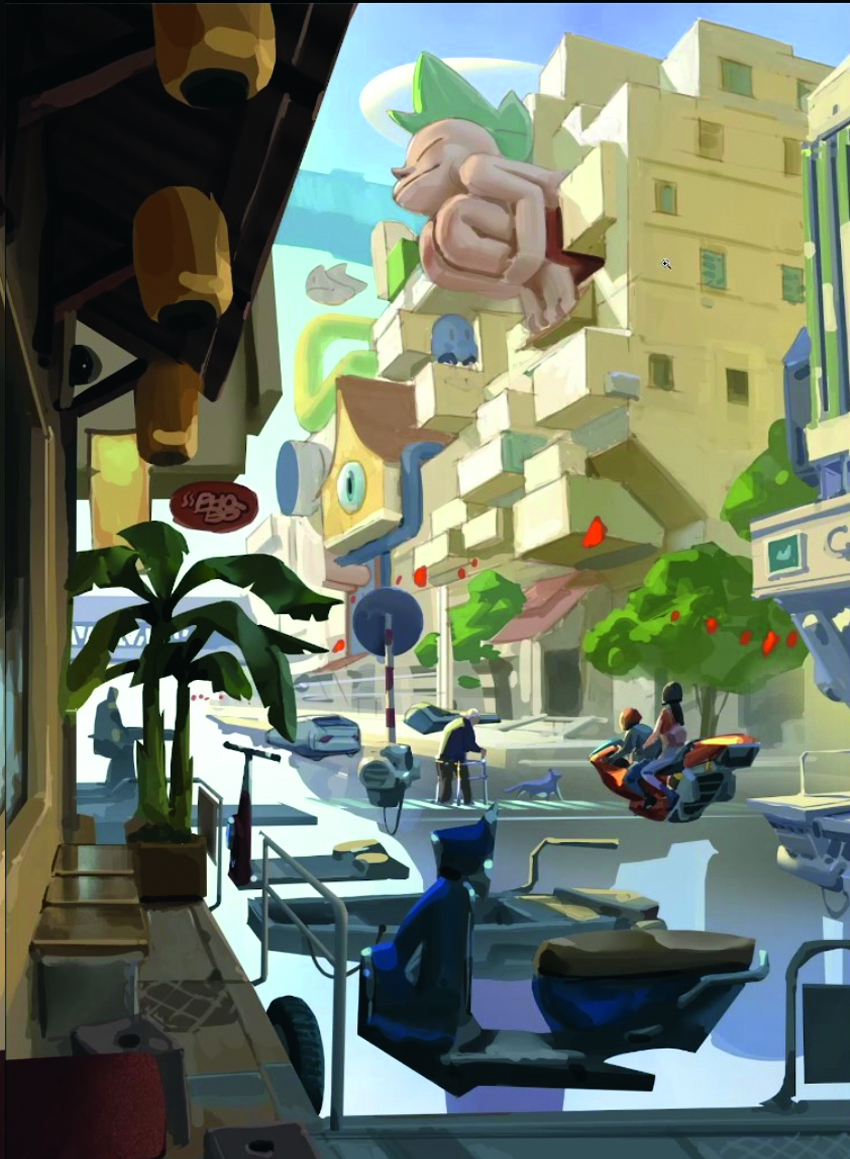 Digital sci-fi art based on an everyday real-world scene