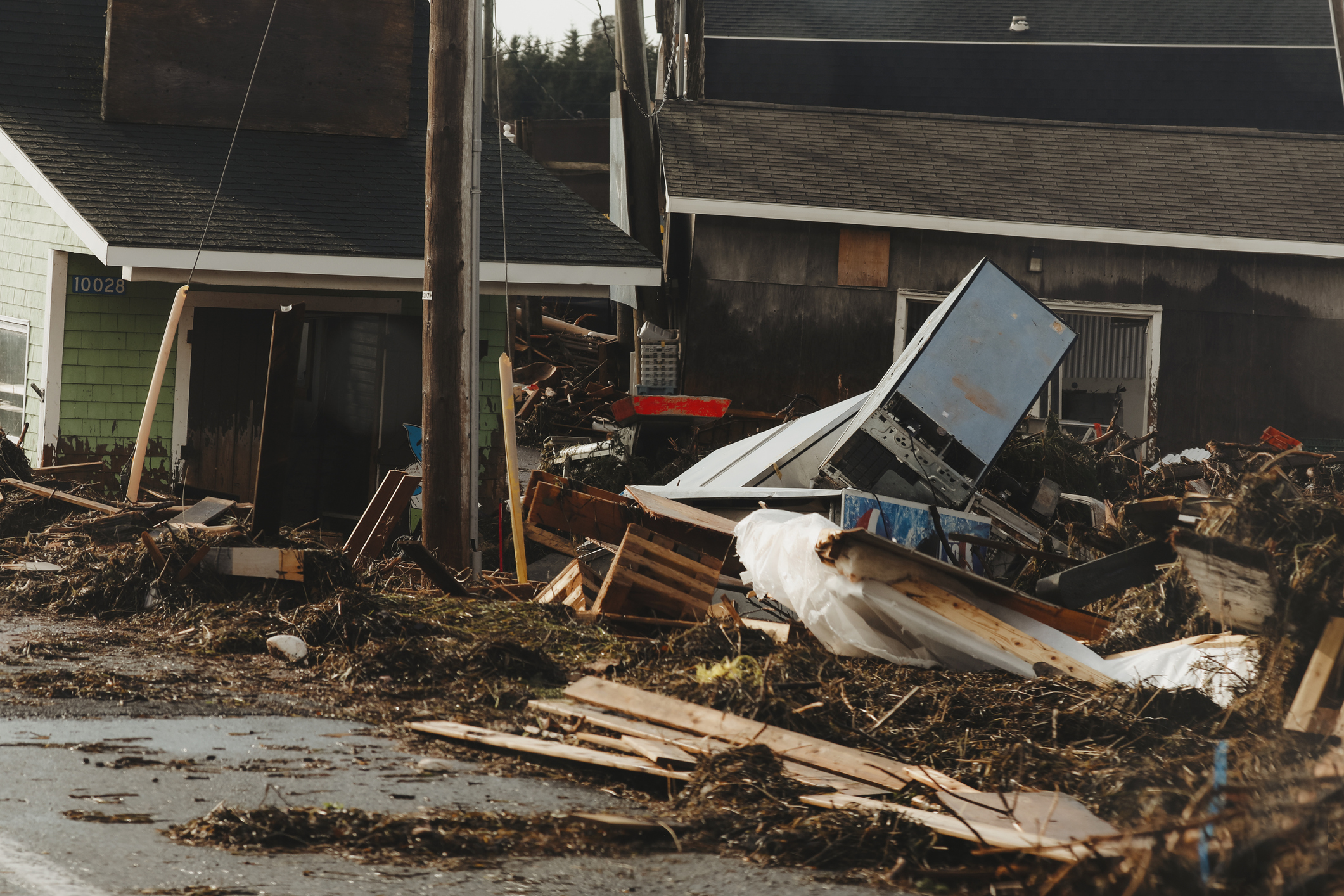 Damage along the coast of New Brunswick caused by Hurricane Fiona in 2022.