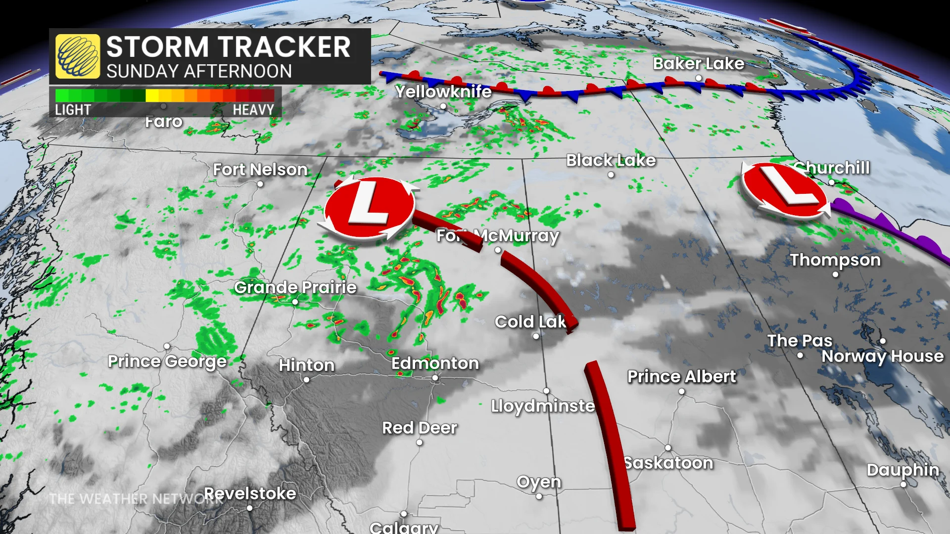 Prairies storm tracker Sunday afternoon