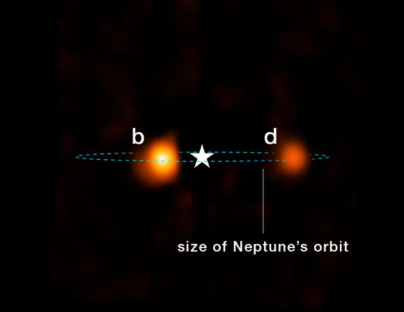 Beta Pictoris d is seen in reconstructed imagery from the Near-Infrared Spectrograph (NIRSpec) aboard the NASA/ESA/CSA James Webb Space Telescope. Image credit: NASA / ESA / CSA / STScI / Aidan Gibbs, UC San Diego / Jean-Baptiste Ruffio, UC San Diego / Alyssa Pagan, STScI.