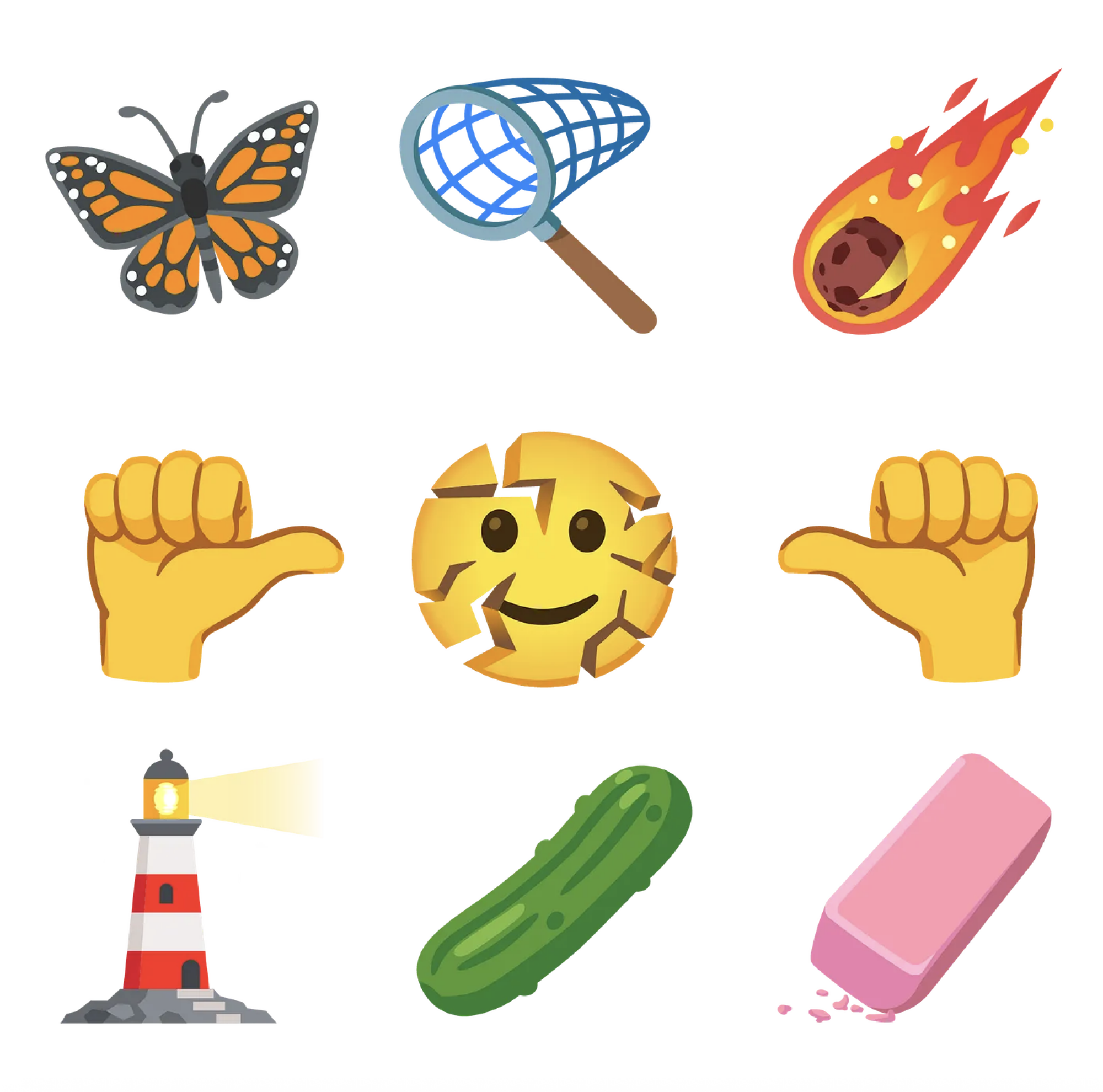 Nine new emoji
