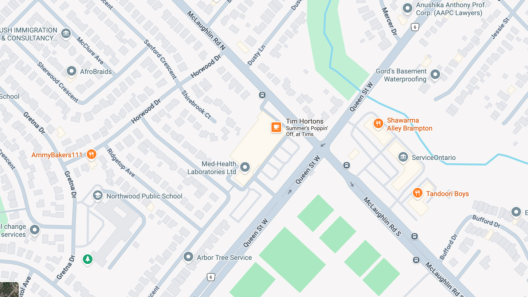 intersection closed brampton