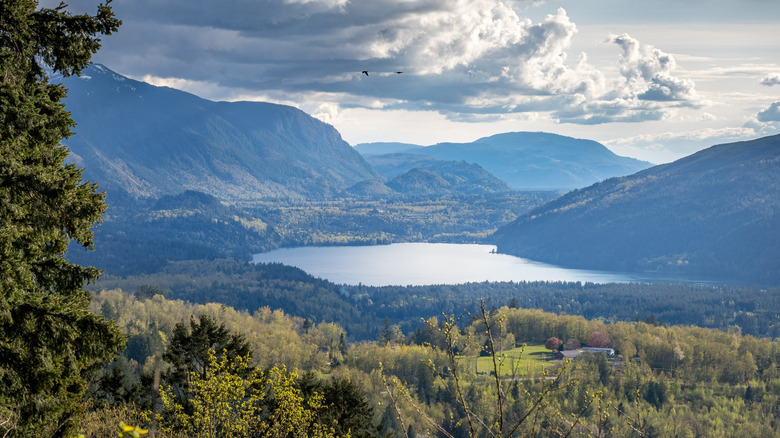 View of Cultus Lake from a nearby mountaintop