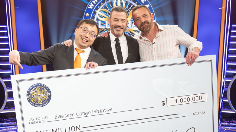 Jamie Ding, Jimmy Kimmel, and Ben Affleck on Who Wants to Be a Millionaire