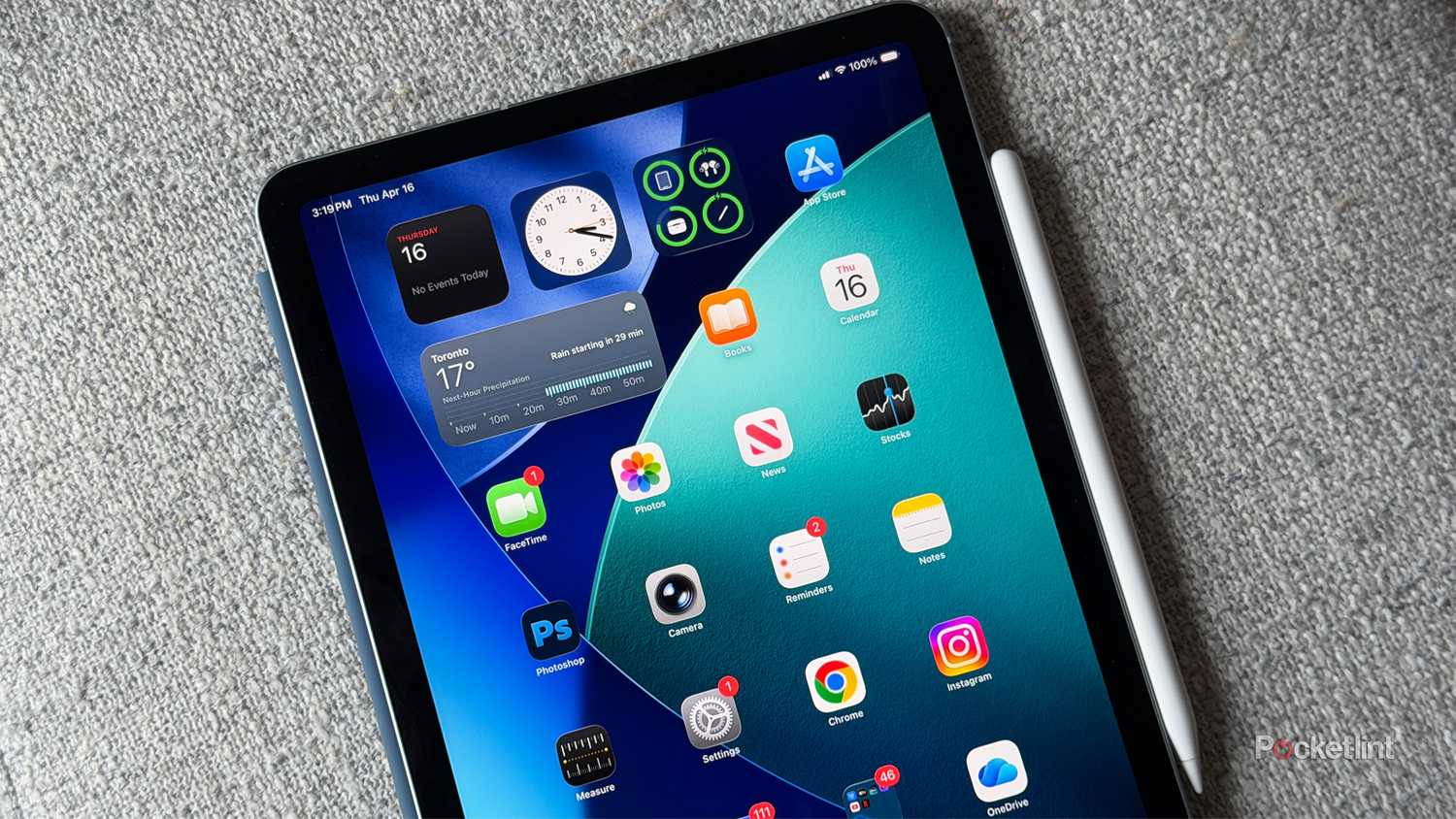An M4 iPad Air with an Apple Pencil.