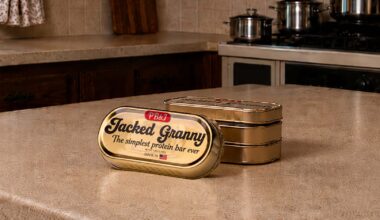 Minimalist Jacked Granny Protein Bar now comes in a hermetic tin