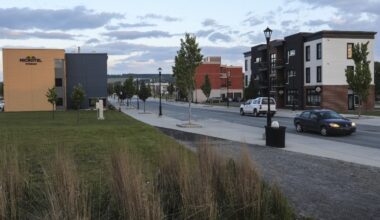 Rebuilt street in town.