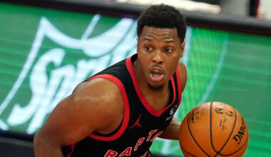 Toronto Raptors guard Kyle Lowry celerates during the 2019 Toronto Raptors Championship parade in Toronto on Monday, June 17, 2019. (Frank Gunn/CP)