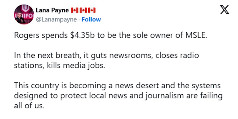 Massive Layoffs at Rogers May Create a Canadian "News Desert"