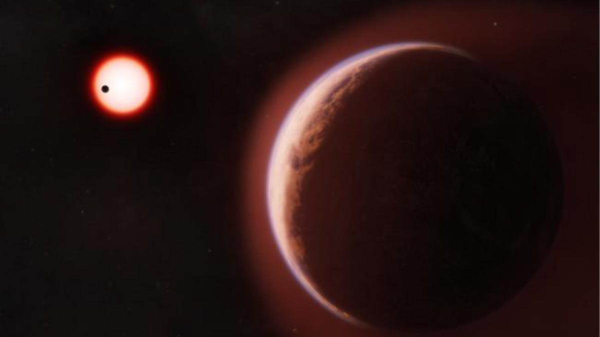 An artist's depiction of LHS 1140b, a planet 48 light years away from Earth.