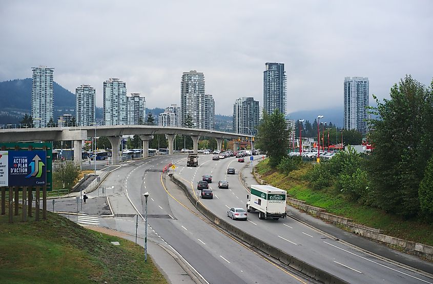Lougheed Highway in Coquitlam, British Columbia