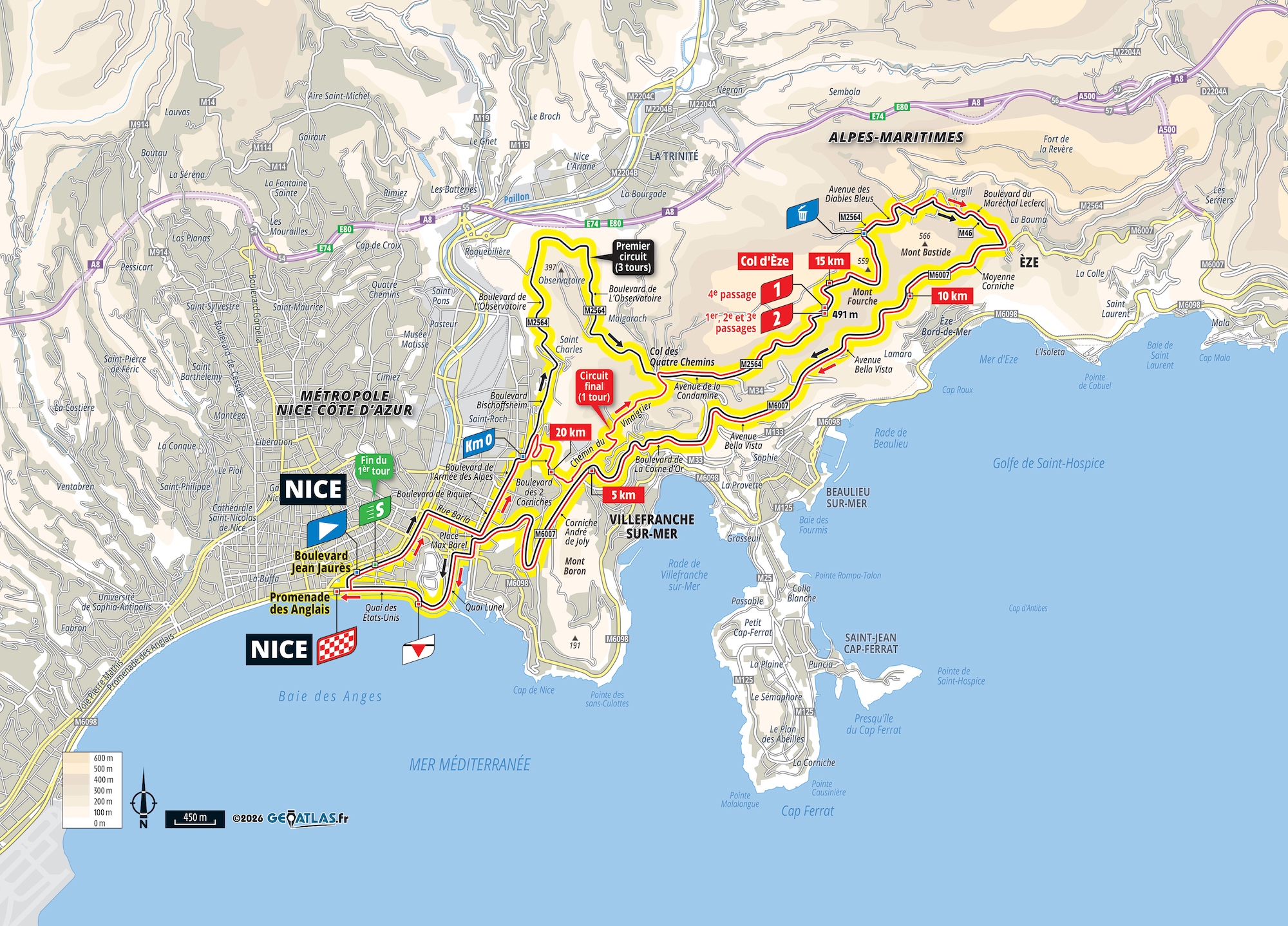 Stage 9 map, Tour de France Femmes 2026
