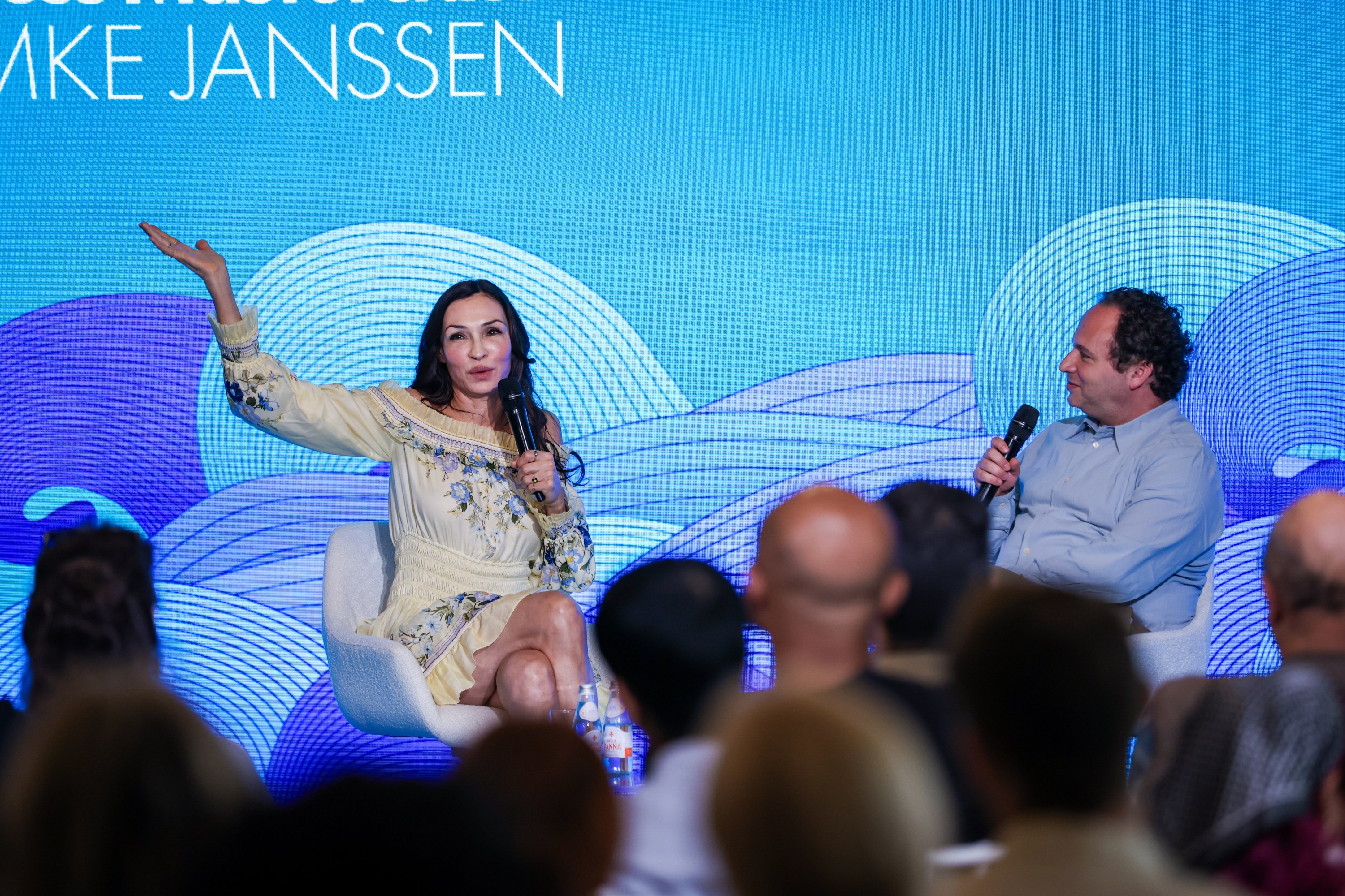 Famke Janssen speaks during a masterclass conversation at Malta’s Mediterrane Film Festival on June 25, 2026.