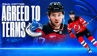 CANUCKS AGREE TO TERMS WITH PAUL COTTER ON A ONE-YEAR CONTRACT