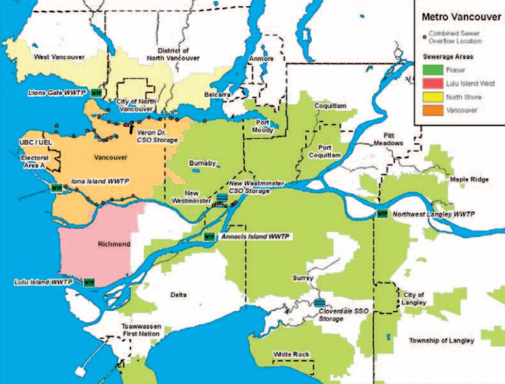 metro vancouver sewerage areas map