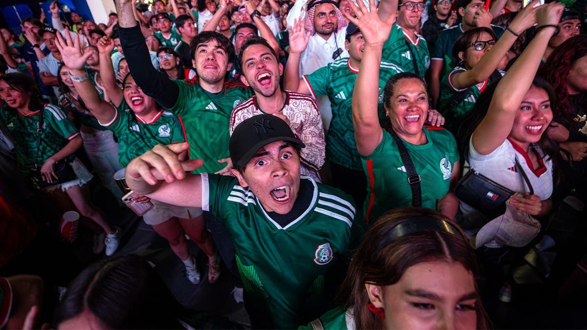 Mexican fans celebrating