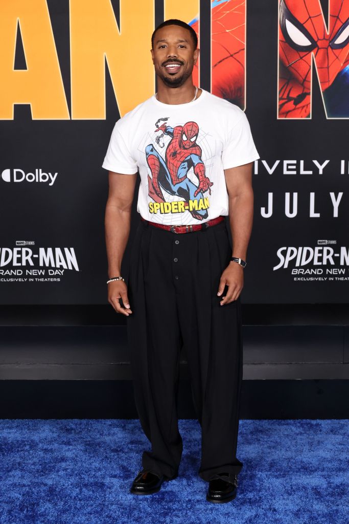Michael B. Jordan at the "Spider-Man: Brand New Day" premiere