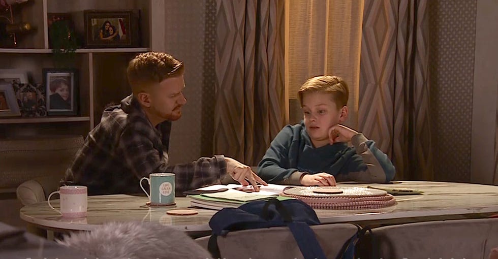 Mikey North as Gary and Bobby Bradshaw as Jake in Coronation Street mikey north as gary and bobby bradshaw as jake in coronation street
