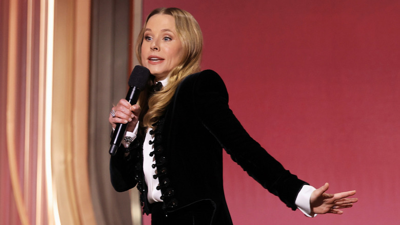 Host Kristen Bell speaks onstage during the 32nd Annual Actor Awards at Shrine Auditorium and Expo Hall in Los Angeles