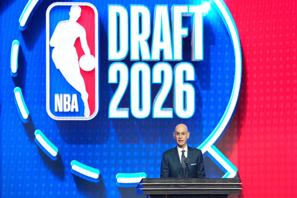 NBA Commissioner Adam Silver speaks at the 2026 NBA Draft.