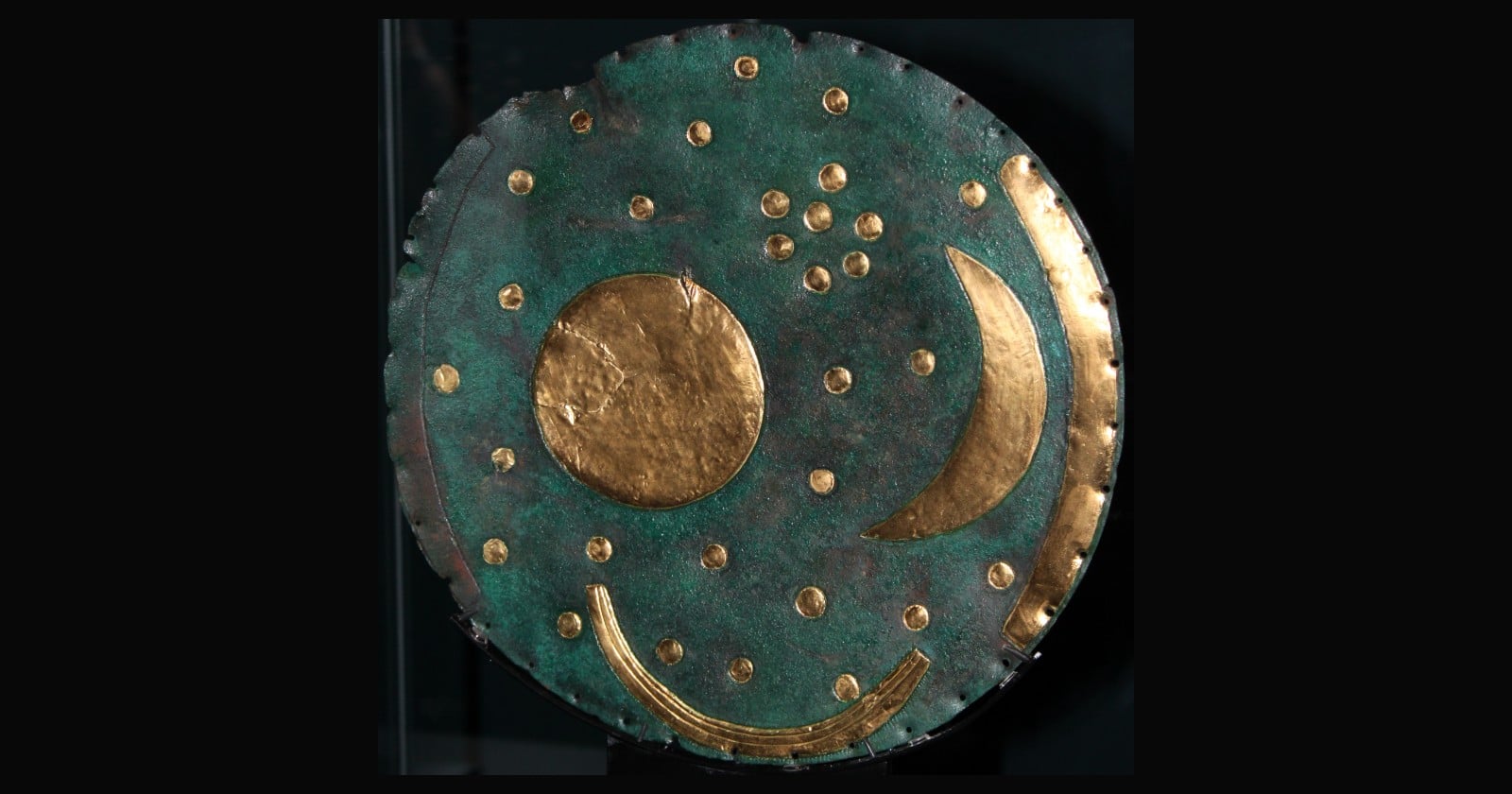 The oldest known image of the cosmos is a Bronze Age disc of bronze and gold, dug from a German hilltop by looters and recovered three years later in a Swiss police sting