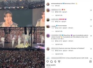 Macron makes appearance at BTS tour in France