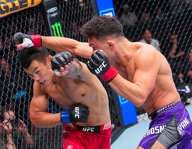 Ko Seok-hyun, an 82kg gold medalist in the Combat category at the 42nd International Sambo Federation World Championships, is playing an away match against Jean-Paul LeBosnoyani in the UFC Fight Night 281 welterweight 5 minutes × 3 rounds at the Paycom Center in Oklahoma City, U.S., in July 2026. Photo = TKO