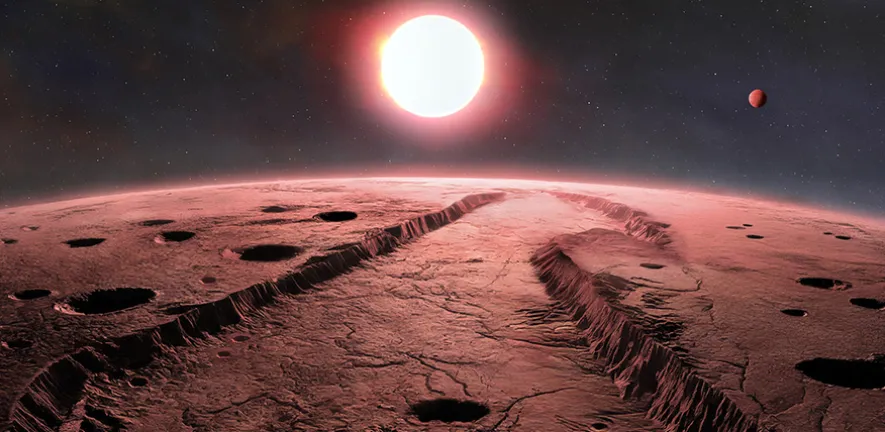 Artist’s illustration of exoplanets orbiting Barnard’s Star. Credit: [International Gemini Observatory/NOIRLab/NSF/AURA/P. Marenfeld](https://www.gemini.edu/gallery/images/noirlab2510a/)