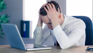 man at his desk