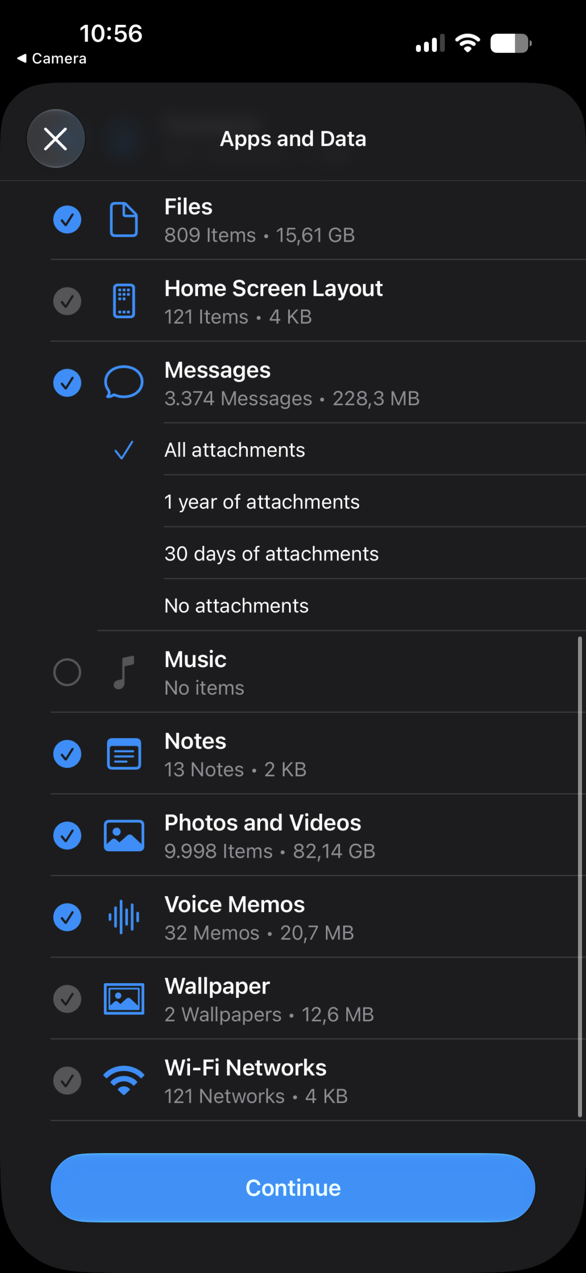 iPhone to Galaxy transfer on iOS
