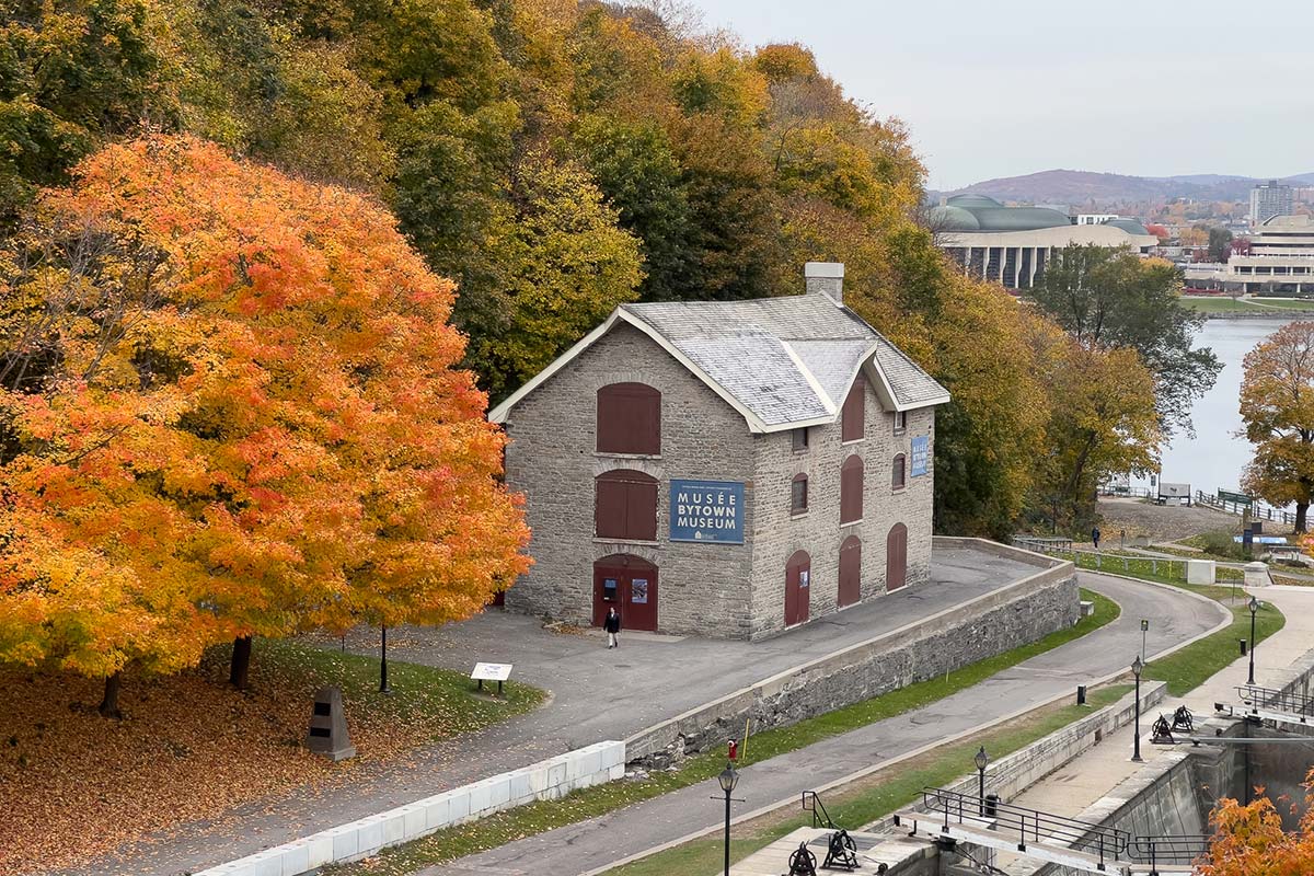 The Bytown Museum with the Rideau Canal Locks in the background.