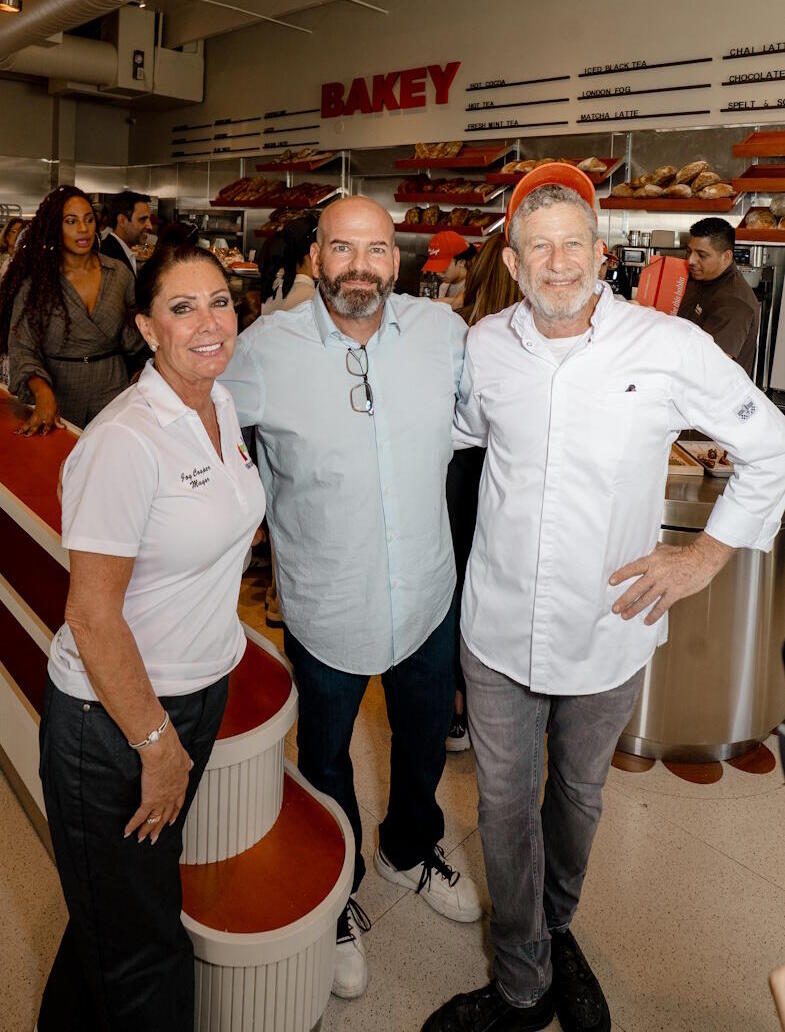 Uri Scheft, Amir Vadash and Hallandale Mayor Joy Cooper at the opening of Bakey (Photo: Adir Avivi) Uri Scheft, Amir Vadash and Hallandale Mayor Joy Cooper at the opening of Bakey