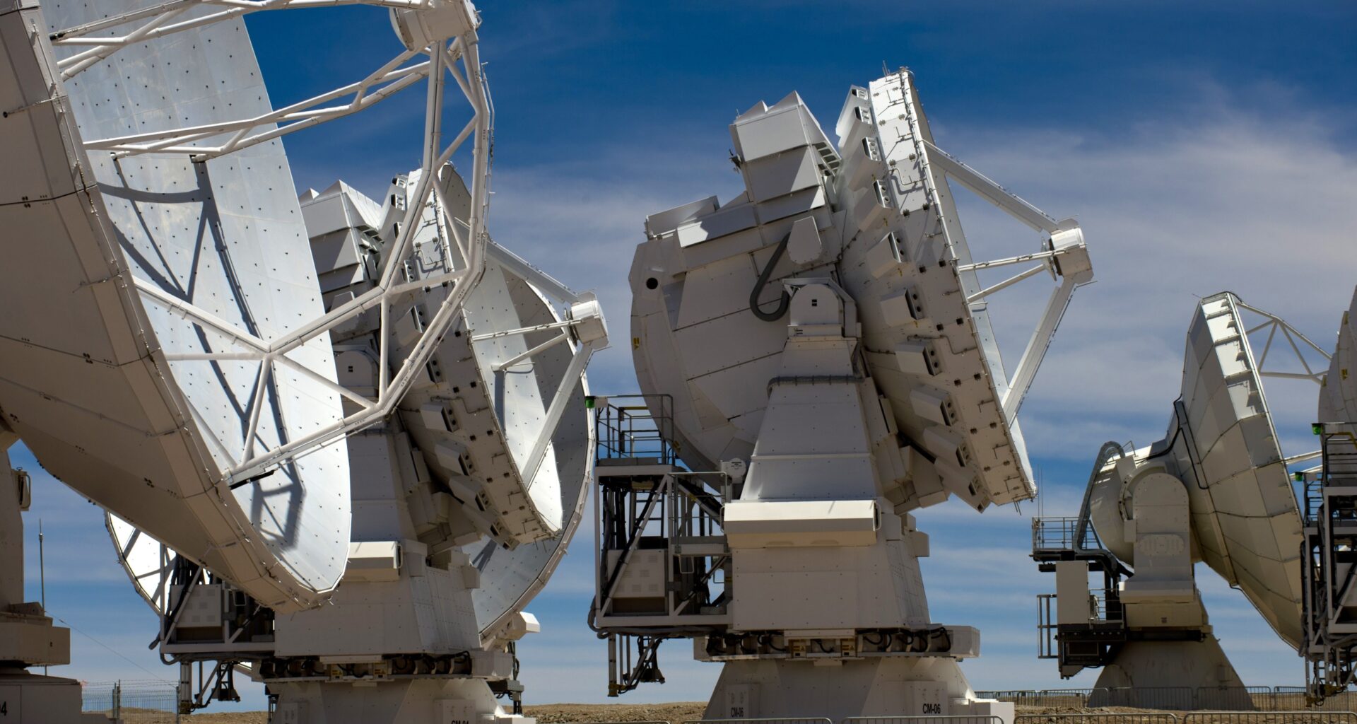 Radio telescope antennas ALMA project Chajnantor plateau