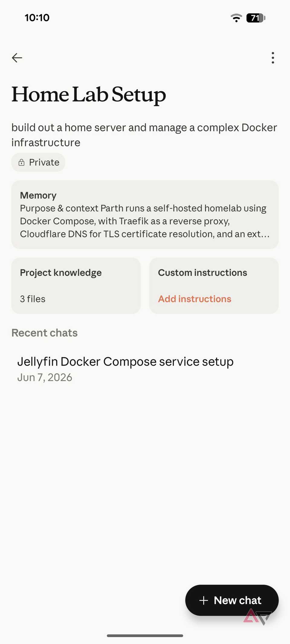 A screenshot showing project details for Claude