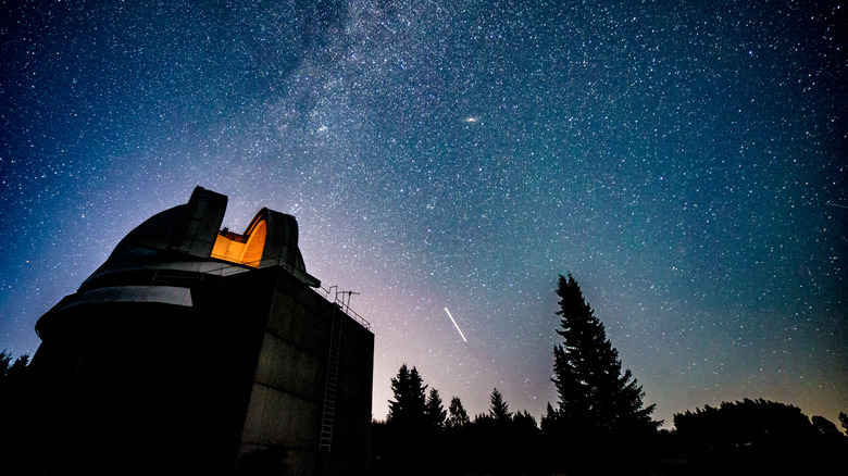 Observatory with dark skies above
