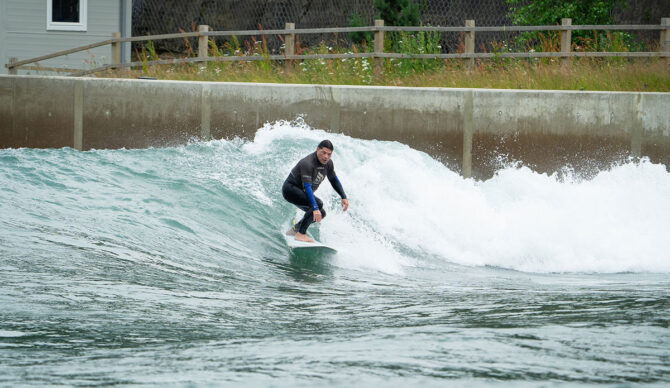 Robert Trujillo surfing Lost Shore Surf Resort