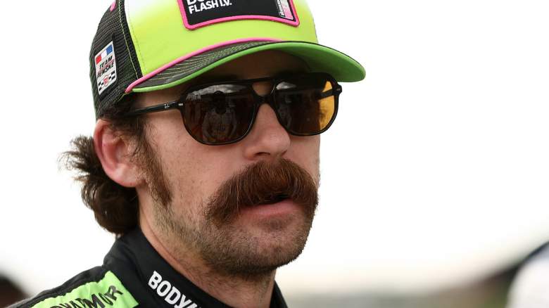 Ryan Blaney, driver of the #12 BODYARMOR FLASH I.V. Ford, (L) speaks.